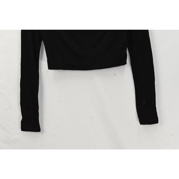 Naked Wardrobe Women's Size XS The NW Long Sleeve Mock Neck Crop Top MLT1503AFA - Picture 4 of 8